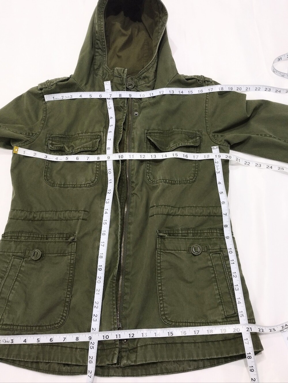 American Eagle Outfitters Olive Hooded Field Jacket - Picture 5 of 11